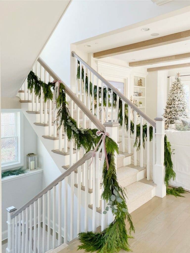 staircase garland decor