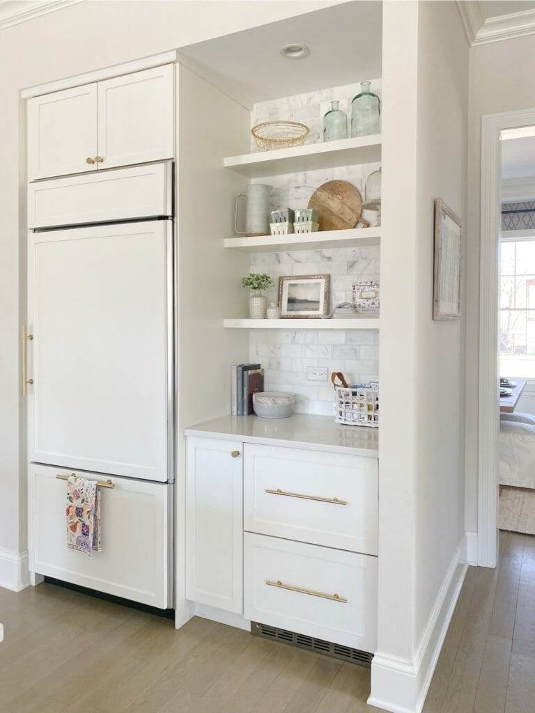 floating shelves in kitchen