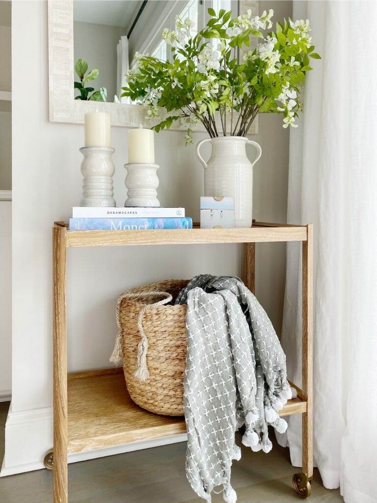 JCPenney bar cart decor