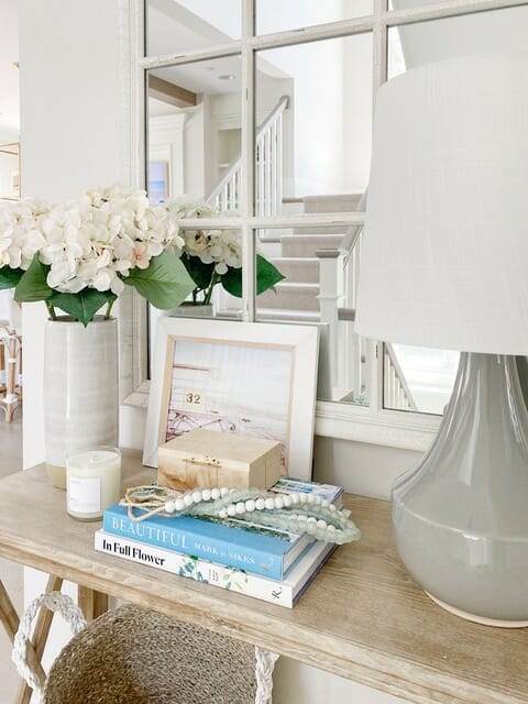 Entryway table decor Summer Home Tour: Entry & Kitchen