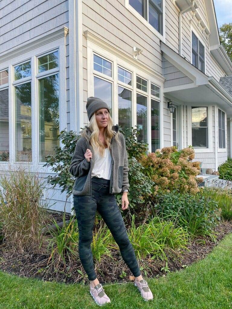 vuori clothing, sherpa jacket and joggers