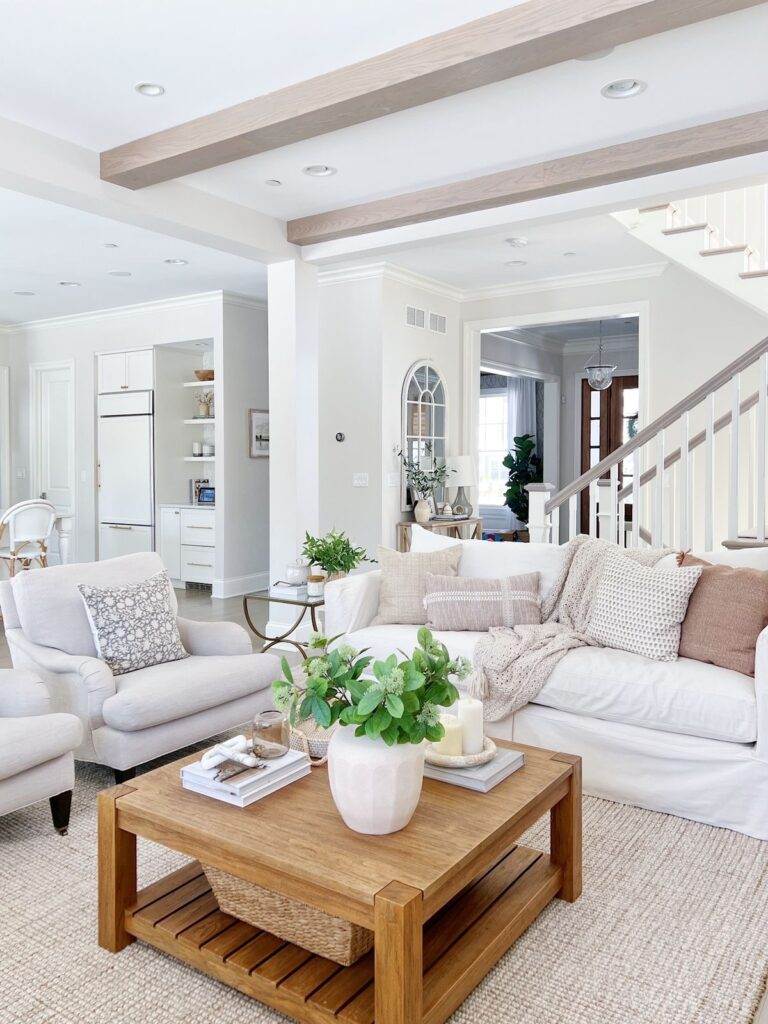 living room featuring faux greenery