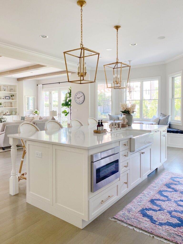 white kitchen island