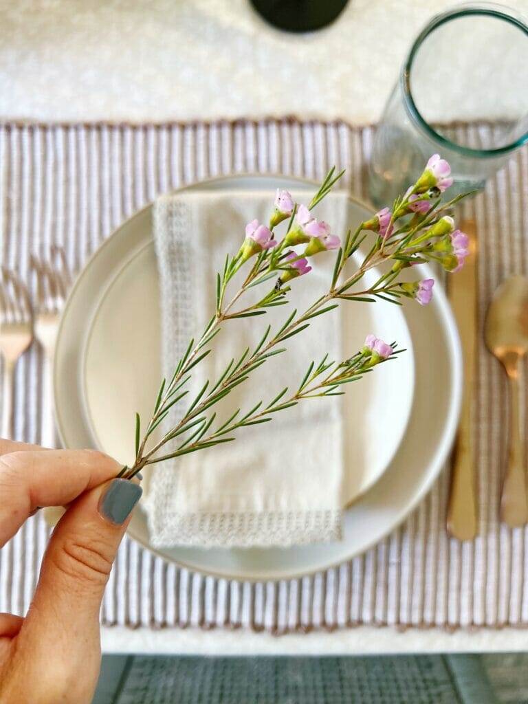 fresh flowers for dining table