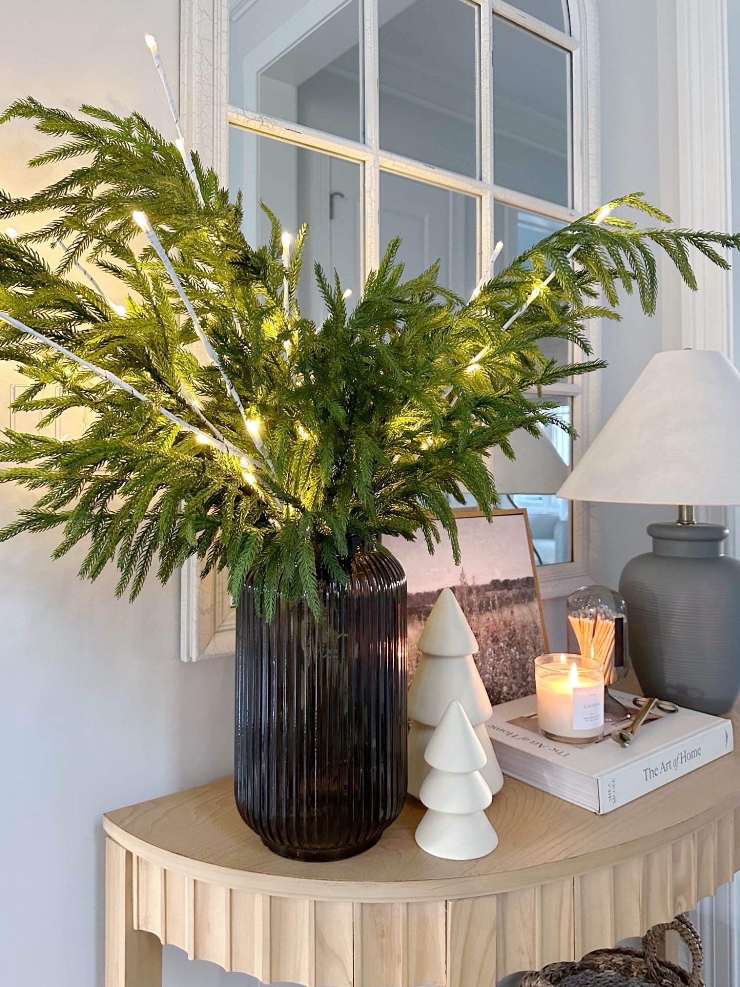 How to Decorate a Console Table for Christmas | Life On Cedar Lane