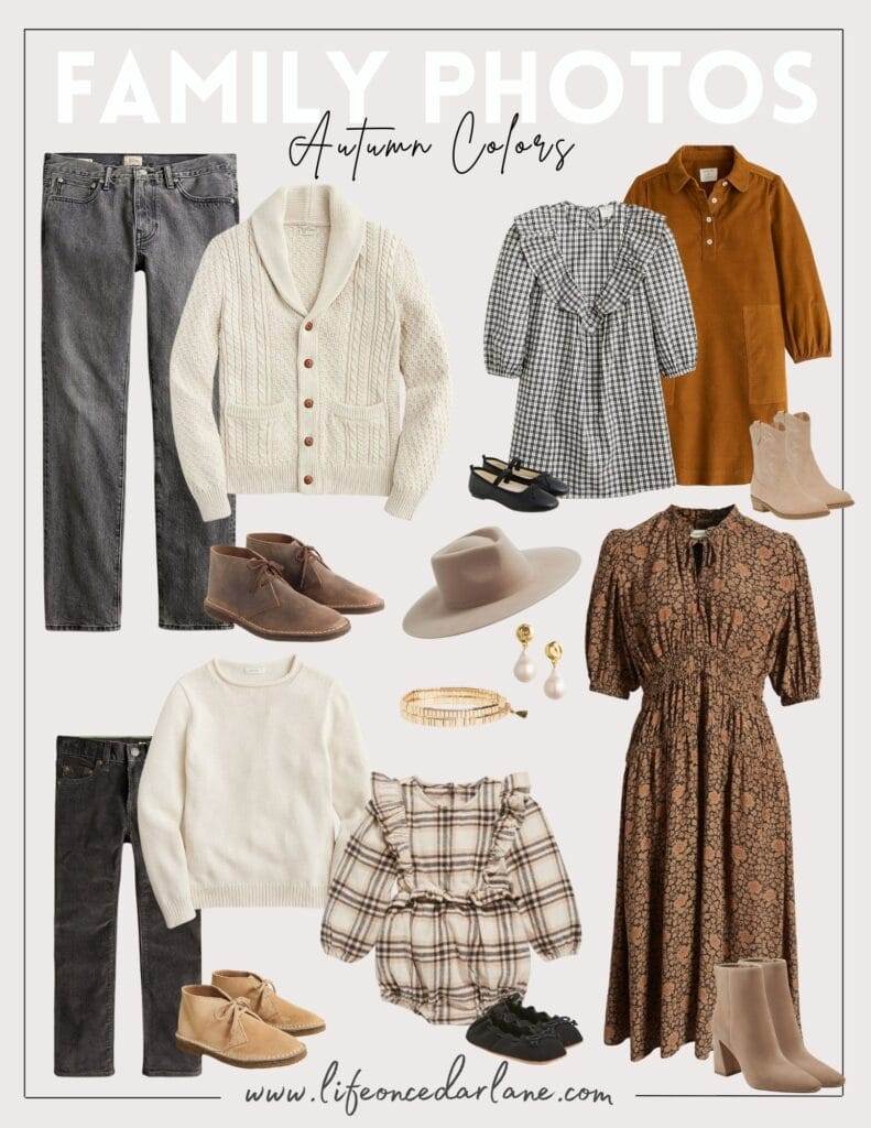 Autumn colored outfits for photos